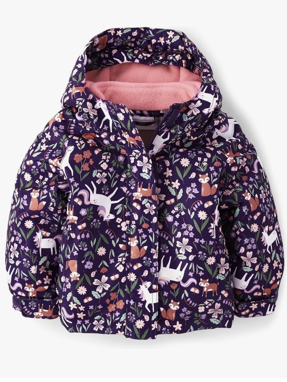 The Children’s Place Unicorn Woodland Animal Print Coat Size 2T